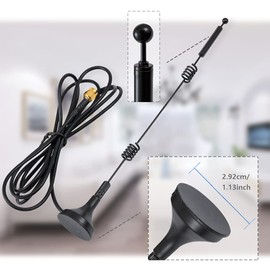 Vecys WiFi Antenne 2.4 G/5G/5.8G Doppelfrequenz 12 dBi MIMO Omnidirektionaler Signalverstärker Magnetbasis RP-SMA Adapter 1.5m 4.9 Fuß für PCIE Netzwerk WLAN Kartenrouter Externe Antenne Drahtloses