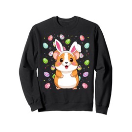 Hamster Happy Easter Egg Hunt Bunny Ear Hamster Easter Sweatshirt