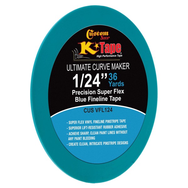 Custom Shop Vinyl Fineline Pinstripe Tape, Blue 1/24" x 36