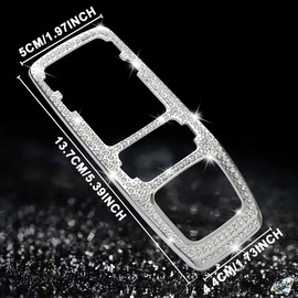 TOMALL Bling Gear Shift knob Trim Compatible with Honda Accord Sport Touring Sedan Inspire Hybrids 2018-2022 Diamond Rhinestones Interior Decoration Sparkly Silver Crystal for Women Accessories