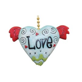 Clementine Design Funky Love Winged Heart Ceiling Fan Pull Chain Light Decorative Extension