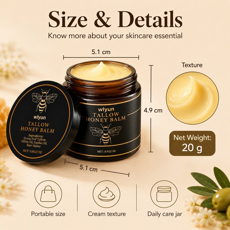 Beef Tallow Honey Face Cream for Daily Moisture – Fast-Absorbing