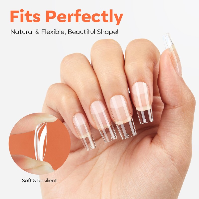 Modelones Nail Tips, 216 Pieces, Full Cover Nail Tips Set,