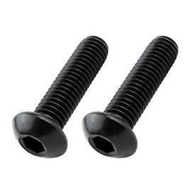 POSH M8X30 900830-B9 Motorcycle Accessories Button Cap Bolts, Stainless Steel, Black, 2 Pieces