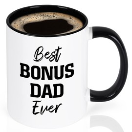 Maustic Best Bonus Dad Ever Mug, Bonus Dad Gifts from Daughter Son, Bonus Dad Fathers Day Christmas Gifts, Best Bonus Dad Gifts, Step Dad Gifts, Birthday Gifts for Step Dad, Bonus Dad Mug 11 Oz