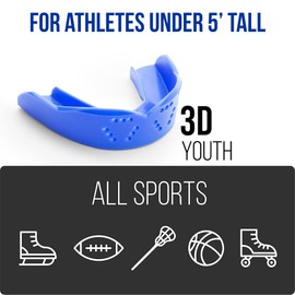 SISU 3D Youth Mouthguard, Awesome Aqua - 2.0mm Thin - for Athletes Under 5’ Tall - Pre-Formed for Custom-Molded Fit - Remoldable Up to 20 Times - Non Toxic