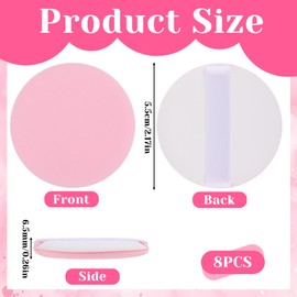 6 Pieces Powder Puff Round, makeup Sponge Powder Puff Soft Round Powder Puffs Powder Pads Air Cushion Sponge Foundation with Strap Pink Powders Puffs Makeup Face Sponges for Face and Body