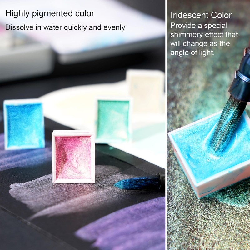 PHOENIX Artist Grade Watercolor Paint Set - 24 Colors Half