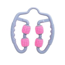 2XK-NOV Massage Roller 4 Rolls for Anti-Cellulite Massage, Deep Muscle Tissue and Thin Legs, Massage Roller for Muscle Relaxation of Arms and Neck (Pink)