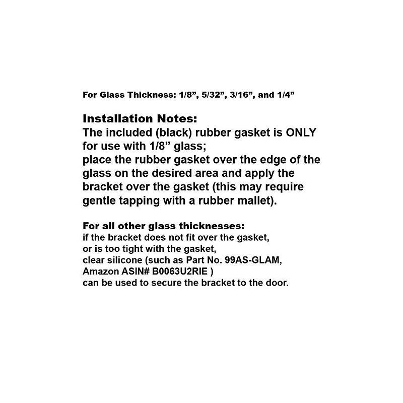 3" Bright Chrome Frameless Shower Door Handle with Metal Strike