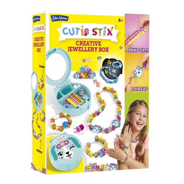 John Adams | Cutie Stix Creative Jewellery Box: Make Cute Jewellery and Store in The Compact Mirror case! | Arts & Crafts | Ages 6+