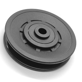 90mm Pulley Wheel Bearing Nylon - Grooved Edge Wearproof Pulleys for Cable Machine Part Home Gym Smith Machine Attachment Weight Lifting Door Garage (Black 2 Pieces)