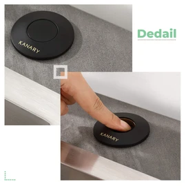 KANARY ALL Brass Air Switch Button for Sink Top Counter Top Garbage Disposal Part (Round, Matte Black)