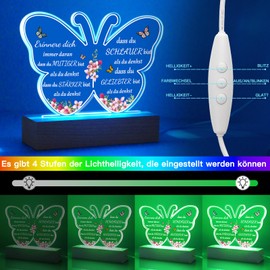 ZEEYUAN Butterfly Night Light Gifts for Women Colourful Night Lamp Gifts for Birthday Inspirational Gifts for Girlfriend Daughters Colleague