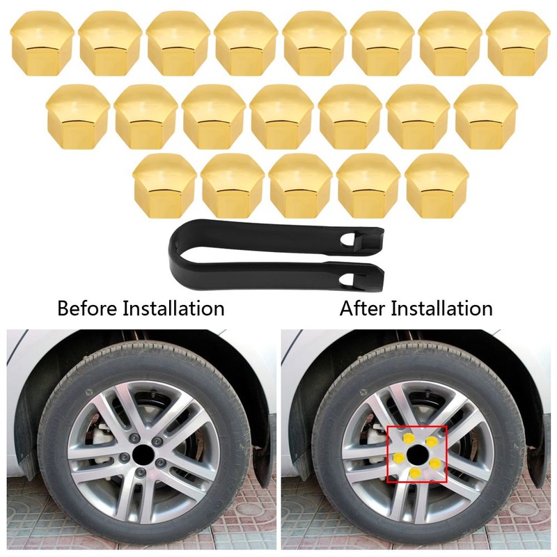 20Pcs Universal Wheel Tyre Hub Covers Lug Nut Bolt Cap