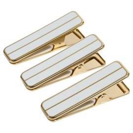 Kimono Clip, Handy Clip, Brass, Made in Japan, White, Large Set of 3