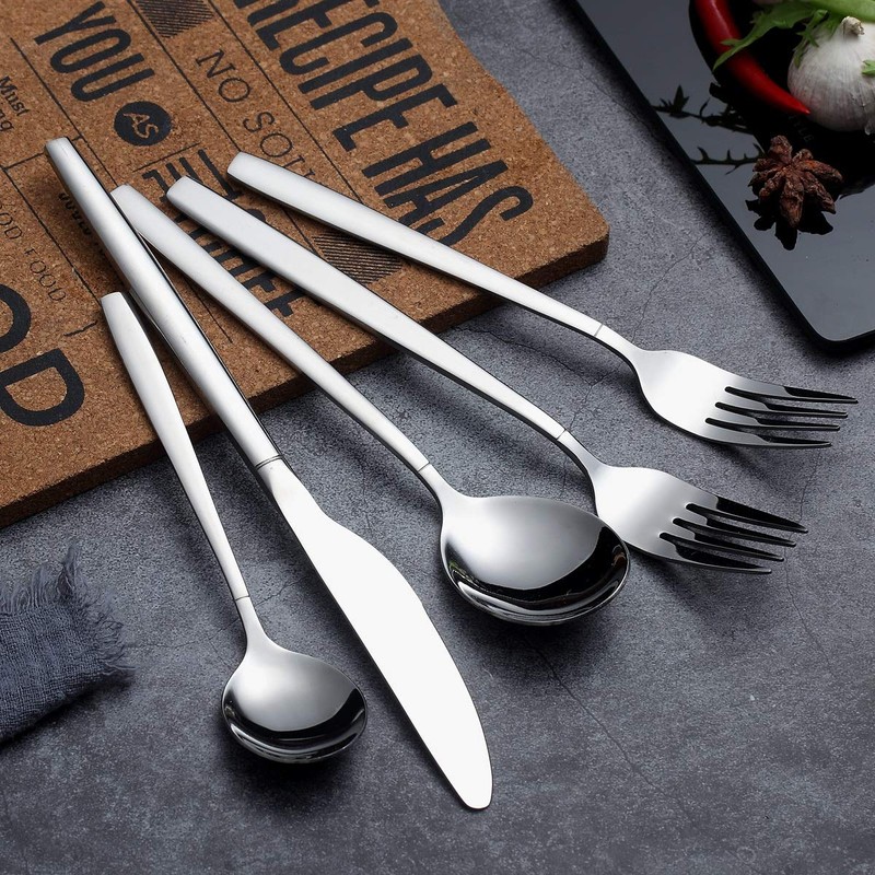 Berglander Flatware Set 40 Pieces, Stainless Steel Flatware Set, Silverware
