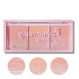 3 Colours Blush Palette, Bright Shimmer Face Blush Powder, Matte Mineral Rouge Palette, Professional Face Make-Up Rouge, Contour and Highlight Rouge Palette for Women Girls (#2)