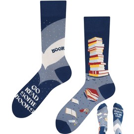 TODO Colours Funny Socks with Motif - Multicoloured, Colourful, Crazy for the Joy of Life, bookworm