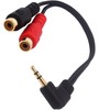 tunghey 2Pack Right Angle 3.5mm to 2RCA Adapter Cable, Gold
