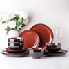 LERATIO Ceramic Dinnerware Sets for 4,Stoneware Coupe Plates and Bowls