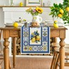 Artoid Mode Lemon Flowers Blue and White Porcelain 210 GSM