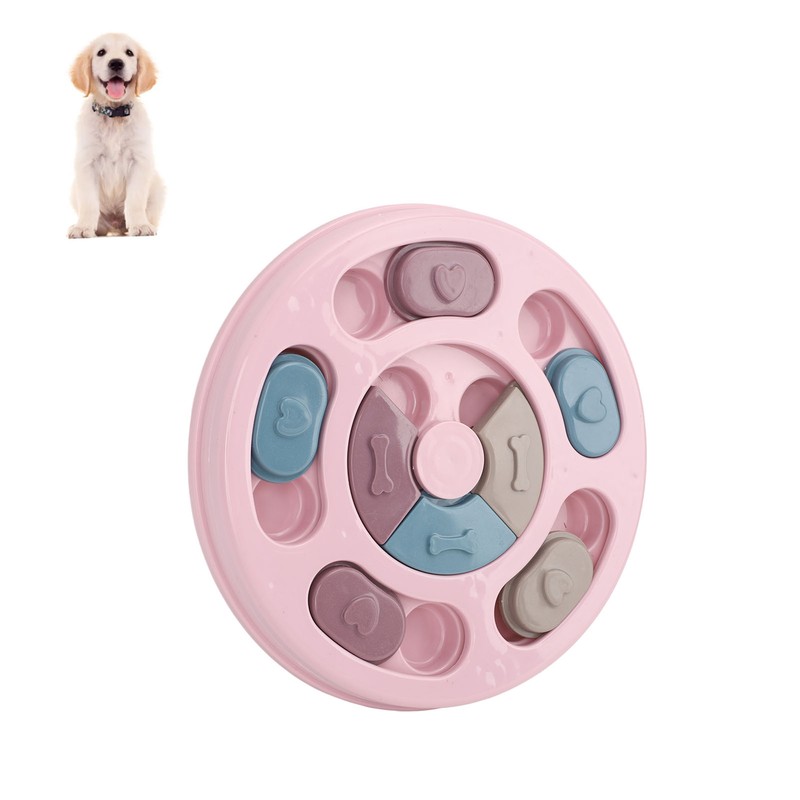 Pet Treat Puzzle Toy Interactive Prevent Slip Round Dog Slow