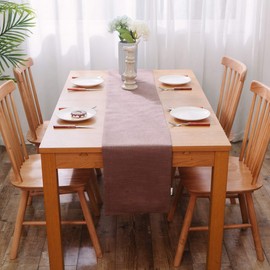 Soft Caddice - Camino de mesa de lino sintético de 2 piezas en 1 para cenas familiares o reuniones, fiestas en interiores o exteriores, uso diario (12 x 72, asientos 4-6 personas), café