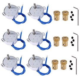 6PCS Turntable motor Synchronous Synchron Motor 50/60Hz AC 100~127V CCW/CW 4W 2.5-3RPM/MIN CCW/CW with 7mm Flexible Coupling Connector For Cup Turner,Hand-Made, School Project, Model (2.5-3RPM)
