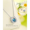 CAIDIKA Blue Topaz Horseshoe Necklace for Women Sterling Silver Created
