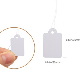 HOLIV 400pcs White Price Marking Tags With Strings - Writable Display Labels for Products, Jewelry, Clothing, Shoes, Teabags, DIY Crafts