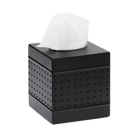 TOLIDA Square Iron Tissue Box, Vintage Tissue Box, Toilet Tissues, Cosmetic Tissue Box for Dining Room, Living Room, Bedroom, Office, Hotel, 14 x 13 x 13 cm (Black)