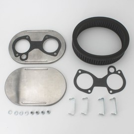 KIPA - Conjunto de filtro de aire para arbuertor DCOE 40DCOE 45DCOE 48DCOE 40 45 45 mm, elemento de filtro lavable de placa inoxidable de 1 3/4 pulgadas de alto con accesorios de junta de montaje