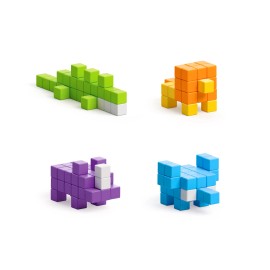 UD_PIXIO Mini Safari - 137 Magnetic Blocks in 6 Colors