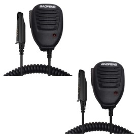 2 Packs IP54 Waterproof Speaker Microphone Handheld PTT with Headphones Jack Compatible with UV-9R Pro/Plus GMRS-9R UV-9G UV-XR A58 GT-3WP 9700 R760 walkie talkies