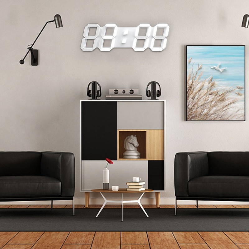 3D LED Wall Clock Brightness Adjustable Innovative 3D Table Wall