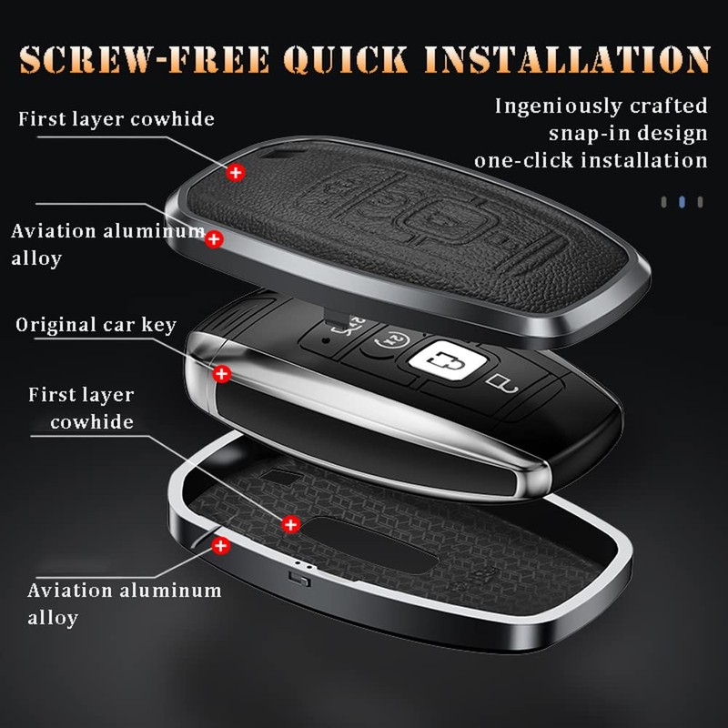 SANRILY 4 Button Key Fob Cover for Lincoln Continental MKC