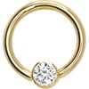 Body Candy Solid 14k Yellow Gold Clear 4mm Bezel Set