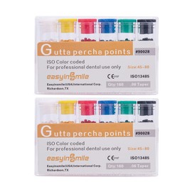 SNAWOP Gutta Percha Paper Points 2 Packs .02/.04/.06 Taper for Dental Endodontic Root Canal Treatment (#45-80, .06 Taper)