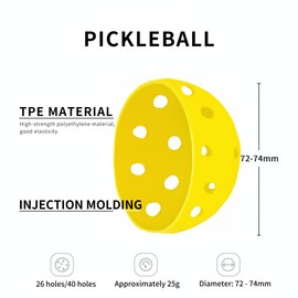 SPP 26/40-Hole Pickleball Balls,6Pcs 12Pcs 24Pcs 48Pcs，Durable High-Visibility Standard Pickleballs for Indoor & Outdoor (26-Hole, 12)