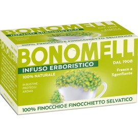 Bonomelli Infusi Erboristici Finocchio e Finocchietto Selvatico, Confezione da 16 Filtri, Gusto Delicato e Intenso, Fresco e Sgonfiante, Infusione a Caldo, Ingredienti 100% Naturali