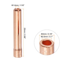 sourcing map 10pcs 13N22 TIG Welding Collet 1/16" (1.6mm) Copper Tungsten Electrode Collet Tips for WP9 20 25 TIG Welding Torch Series