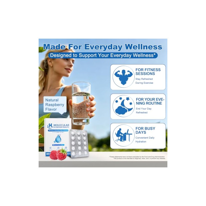 Hydrogen Water Tablets, Molecular Hydrogen Tablets for Drinking Water, Supports