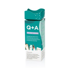 Q+A Holiday Heroes Skincare Gift Set - 4 Step Routine with Oat Milk Cleanser, Niacinamide Toner, Hyaluronic Acid Serum, Ceramide Face Cream - Vegan, Cruelty Free