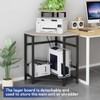 METYERRY Gray Corner Printer Stand Table, with Power Outlet and