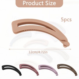 Banana Hair Clips, Pack of 5, Banana Hair Clip, Hair Clips, Women's Thick Hair Clip for Fine Hair, Large Non-Slip Ponytail Holder Clip for Women and Girls