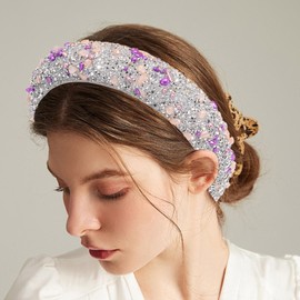 Crystal Headbands for Women,Bling Wide Hair Hoop - Hair Accessories for Women Girls, Rhinestone Headband for Daily Wear, Costume Accessory