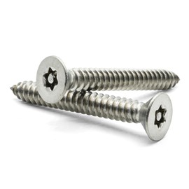 Hippo Hardware No.12 (5.5mm X 38mm) Countersunk Security Wood Screws Torx Anti Tamper Vandal Self Tapping A2 Stainless Steel (Pack of 20)