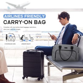 Weekender Bags for Women, LEBFEO Gym Bag for Women with Shoes Compartment, Personal Item Travel Bag, Carry on Overnight Travel Duffel Bag, Hospital Bags for Labor and Delivery, grey