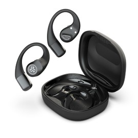 JLab Epic Open Sport Earbuds, Black, Wireless Open-Ear Audio Freedom Effortless Fit, Safe Listening, Bluetooth Multipoint, Customize with The App
